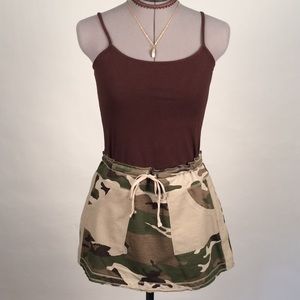 Personal Identity Camo Mini Skirt w/ Drawstring